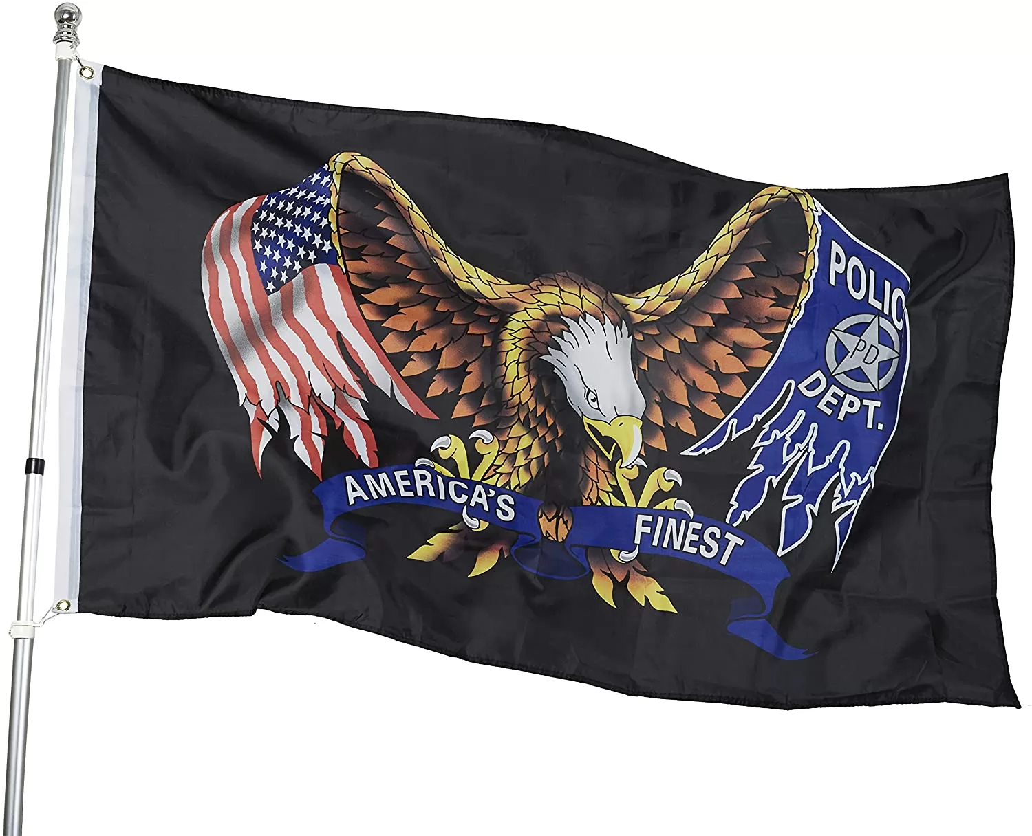 Homissor USA Police Dept Eagle Flag - America’s Finest Flag - 3" x 5" Durable Polyester Indoor Outdoor Banner