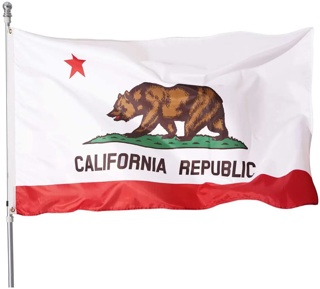 Homissor California Republic State Bear Flag 3x5- Calif CA State Flag 100% Durable Polyester Banner with Grommets for Outdoor Indoor