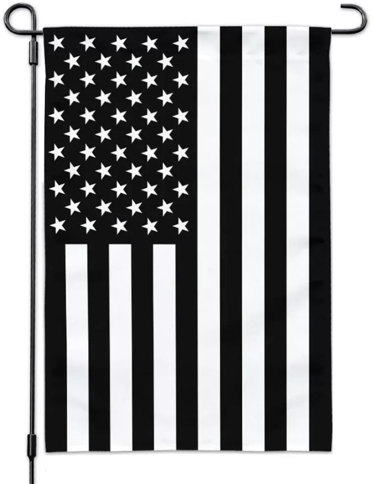 Homissor Black and White American US Garden Flag- Double Sided Recession USA Vertical Yards Flags Banner Outdoor UV Fade Resistant 12.5 x 18 Inch