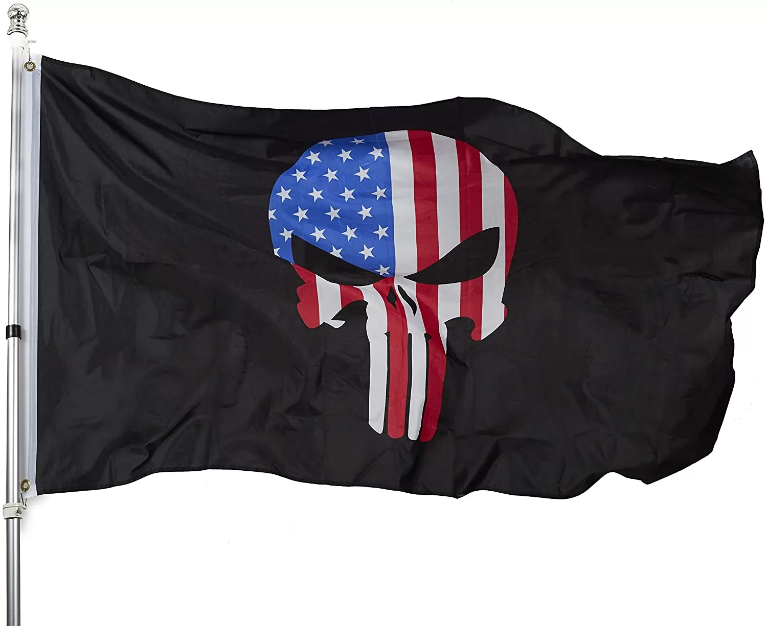 Homissor Punisher Skull Flag 3x5 - Demon Punisher Memorial American Flags - 3x5ft Thin Blue line USA Police Banner