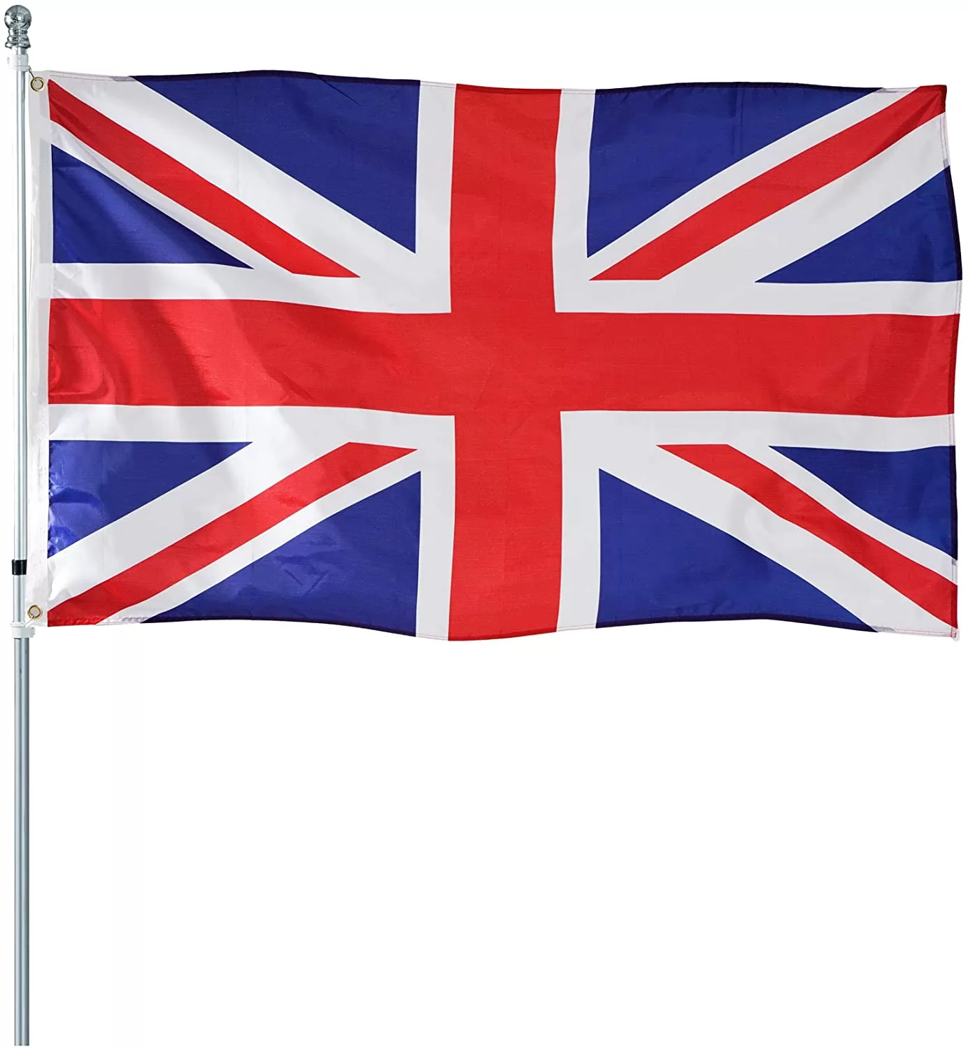 Homissor British (UK) Union Jack Flag 3x5 Outdoor- 100% Druable Polyester United Kingdom England Flags Banner with 2 Brass Grommets Vibrant Colors Bri