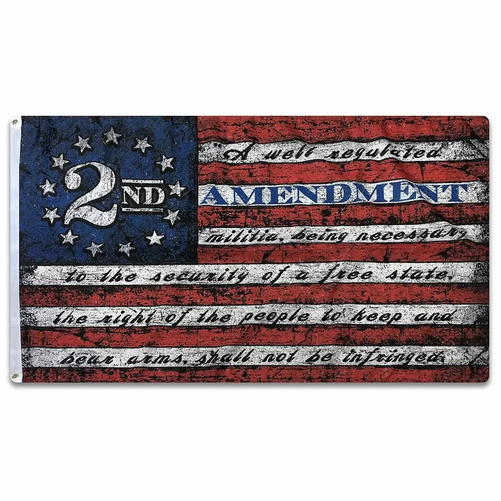 3x5 Foot 2nd Second Amendment Flag - 2nd Amendment 1791 Vintage American Flags Polyester with Brass Grommets 3 X 5 Ft
