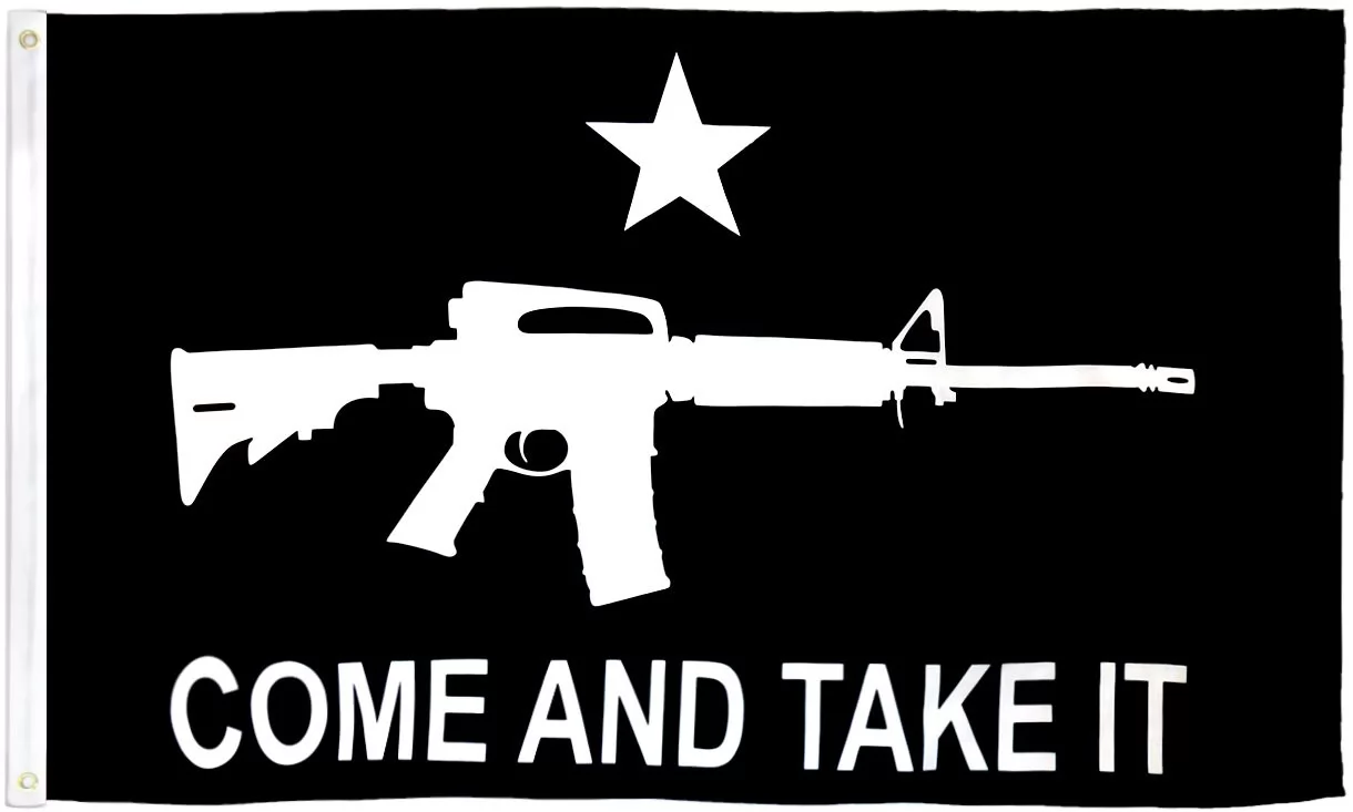Homissor  M-4 Gonzales Come and Take It Flag - Vivid Color and Fade Proof - Canvas Header and Double Stitched - M4 Carbine Flags Polyester with Brass