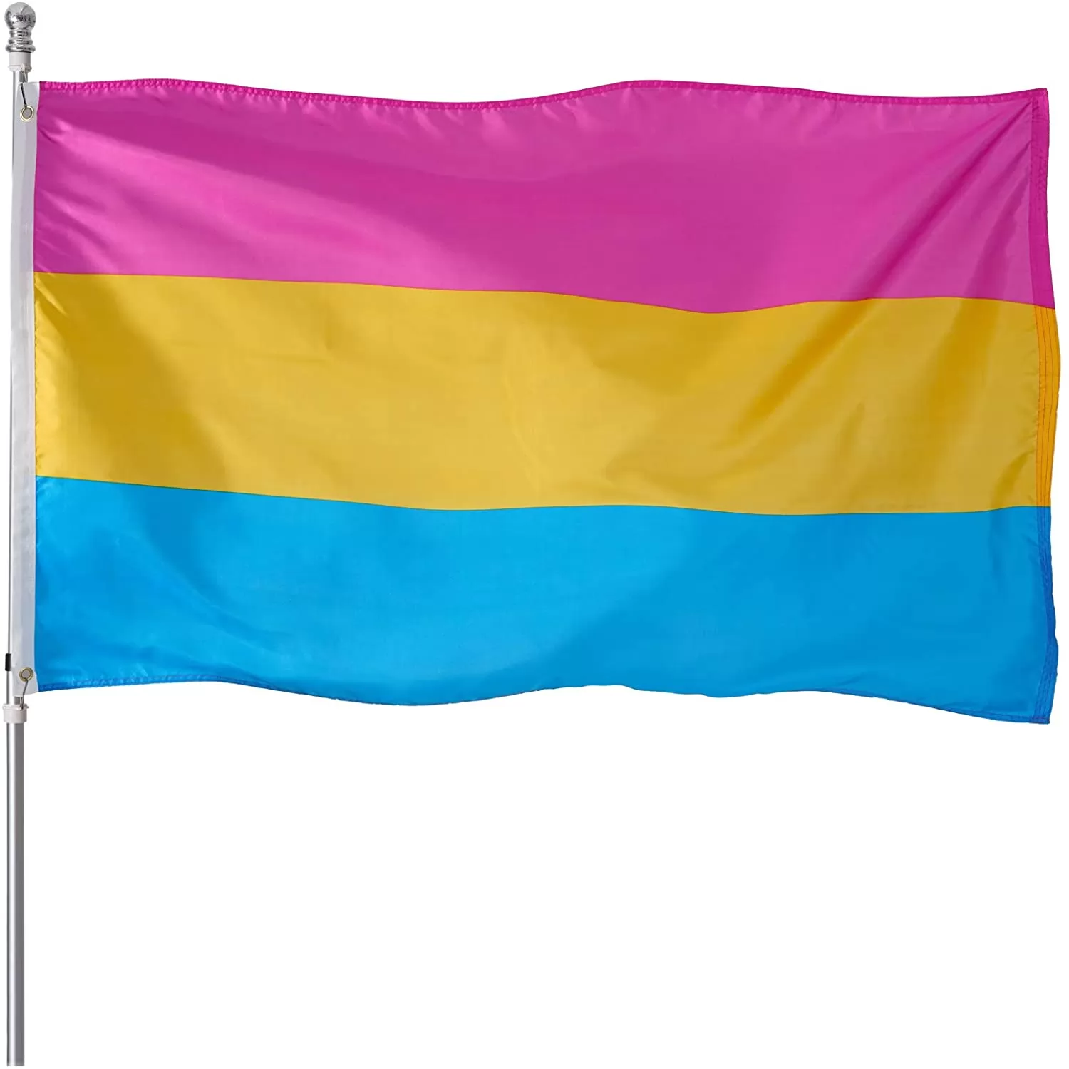 Homissor Pansexual Pan Gay Pride Flag 3x5 Heavy Duty Polyester LGBT Omnisexual Rainbow Equality Flags for Outdoor Wall with Brass Grommets & Durable H