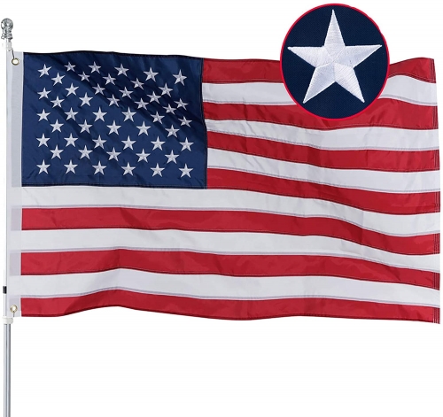Homissor  2.5' x 4' American USA US Flag 2.5x4 Ft Embroidered Stars Sewn Stripes Brass Grommets