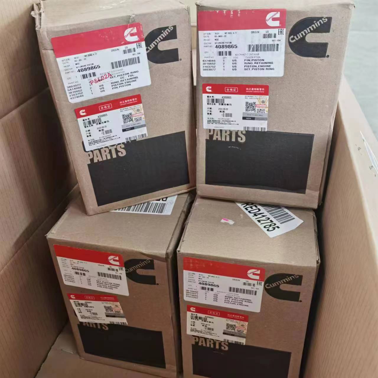Wholesale 4089865 3103752 Genuine Quality Piston Kit for Cummins M11 ISM11 QSM11 Engine Parts