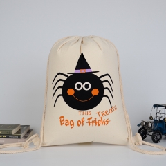 Canvas pull string bag holloween style