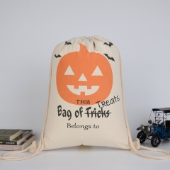 Canvas pull string bag holloween style