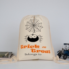 Canvas pull string bag holloween style