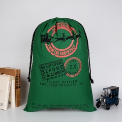 X'mas gift bag, cotton drawstring bag