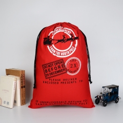 X'mas gift bag, cotton drawstring bag