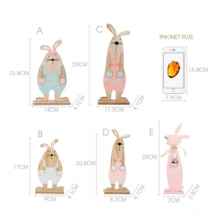 Wooden rabbit decoration country style