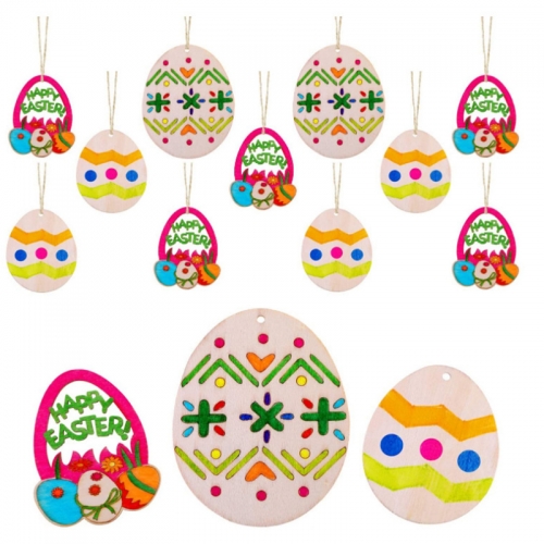 wooden DIY color Easter ornaments