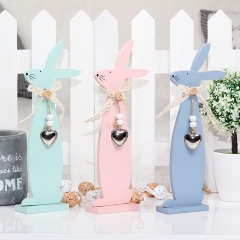Wooden rabbit decoration country style