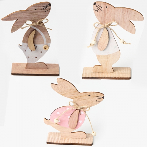 Wooden easter rabbit decoration for kids