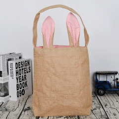 Jute easter rabbit bag for kids easter decorations