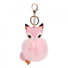 Fakefur fox keychain, cute keychain