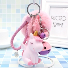 PVC and fakefur ball keychain