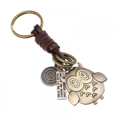 Real leather keychain, alloy keychain