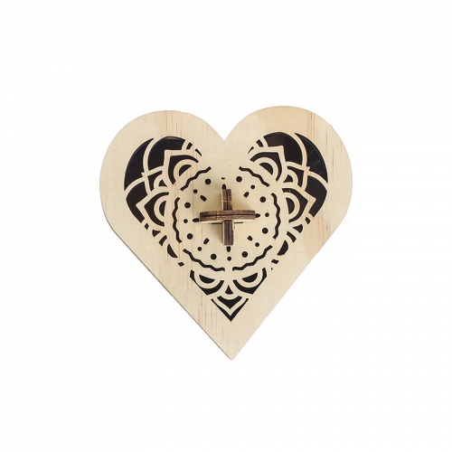 Wooden heart design gift box