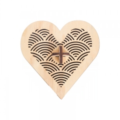 Wooden heart design gift box