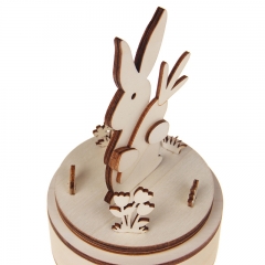 Wooden DIY easter rabbit musical box