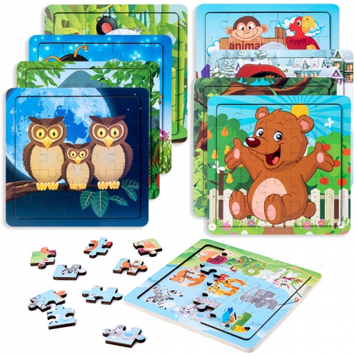 Wooden cartoon puzzle for kids