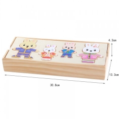 Wooden rabbit family game