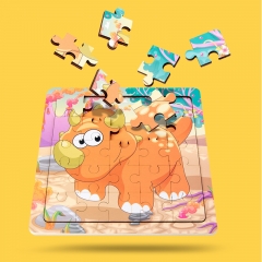 Wooden cartoon puzzle for kids