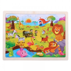 Wooden cartoon puzzle for kids