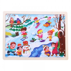 Wooden cartoon puzzle for kids