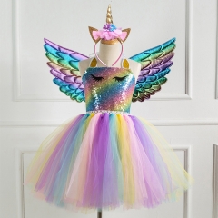 Rainbow tutu dress for kids party decoration