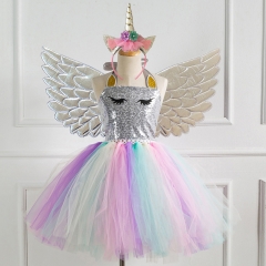 Rainbow tutu dress for kids party decoration