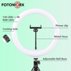 12 inch/30cm RGB LED Ring Light with Ball Head 7 Levels Adjustable Brightness