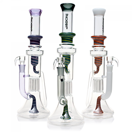 Phoenix Star 16 Inches Recycler Bong With Reinforced 8 Arms Pillar Perc & Showerhead Perc