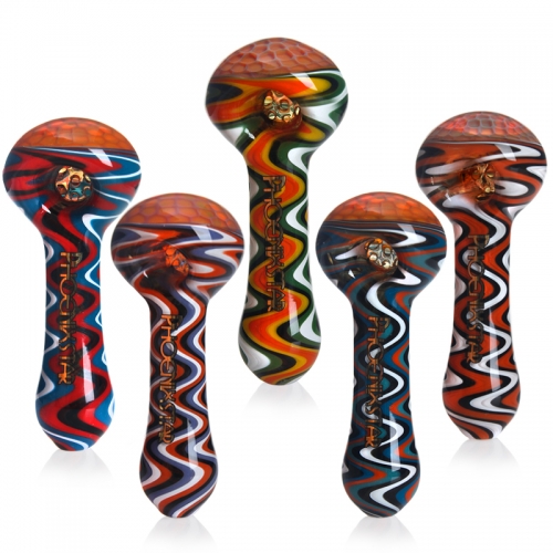 Phoenix Star Spoon Pipe With American Color Rod & 7-hole Glass Filter Screen 4 Inches