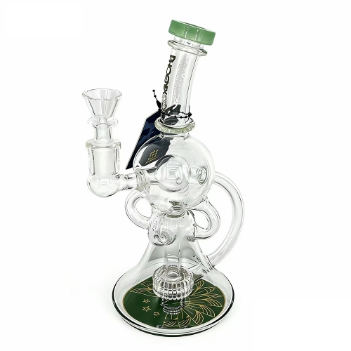 Phoenixstar Glass Recycler Bong Showerhead Perc Water Pipe 9"