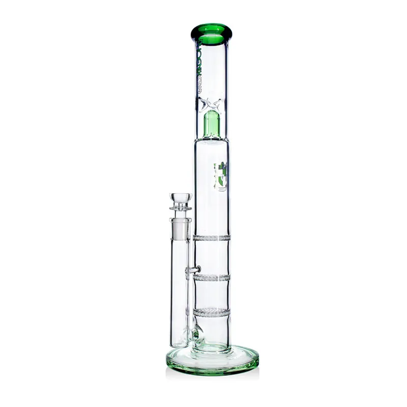 17.5" Triple Perc Straight Tube Bong