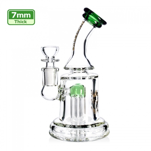 7MM Thick Glass 6.5-inch Bubbler Pipe with 6-Arm Tree Perc