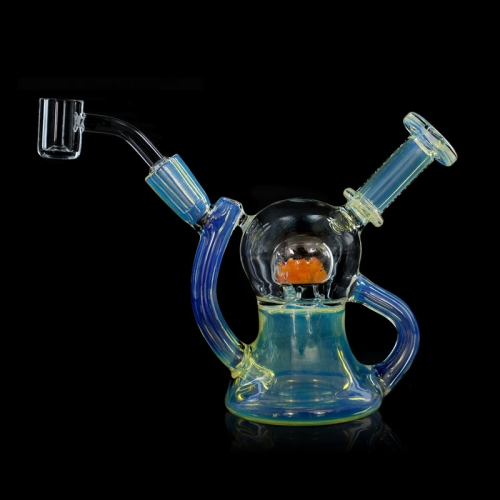 5" Silver Fumed Dual-Arm Recycler Rig 5" Silver Fumed Dual-Arm Recycler Rig