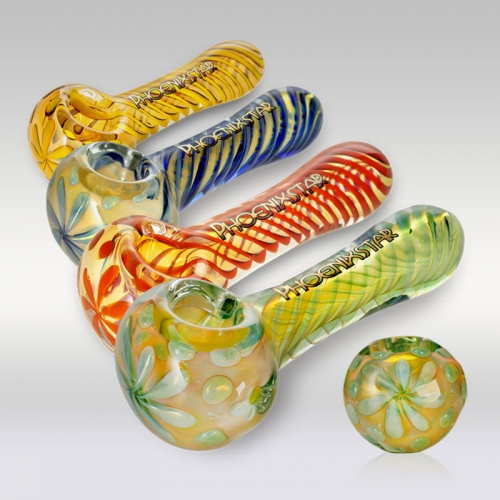 4.5" Portable Spoon Pipe with Floral Pattern 4.5" Portable Spoon Pipe with Floral Pattern