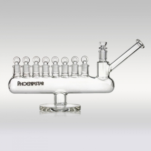 Menorah Glass Dry Pipe With Eight 14mm Joint