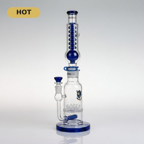 17" Dual Perc Straight Bong with Freezable Glycerin