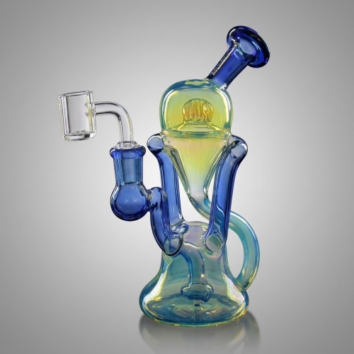 7" Glass Mini Recycler Dab Rig with Showerhead Perc 7" Glass Mini Recycler Dab Rig with Showerhead Perc
