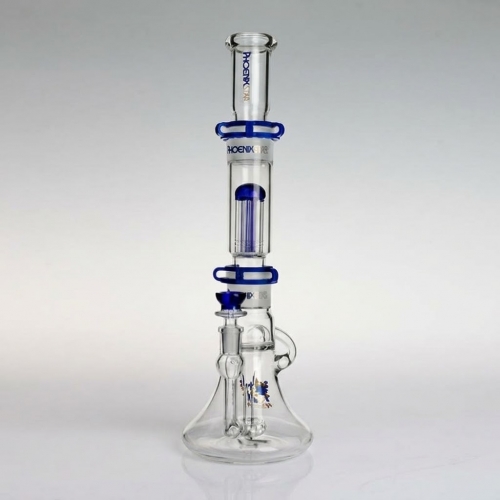15.5" Double Perc Recycler Bong with Modular Design