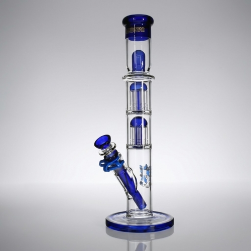 Dual Tree Perc Straight Tube Bong 13.5"
