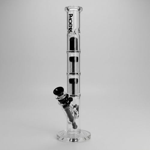 14" Straight Tube Bong with Double Tree Perc