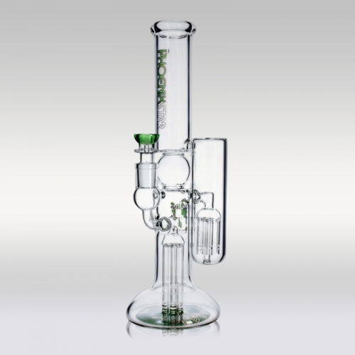 13.8" Double Perc Beaker Bong with Dual Chamber