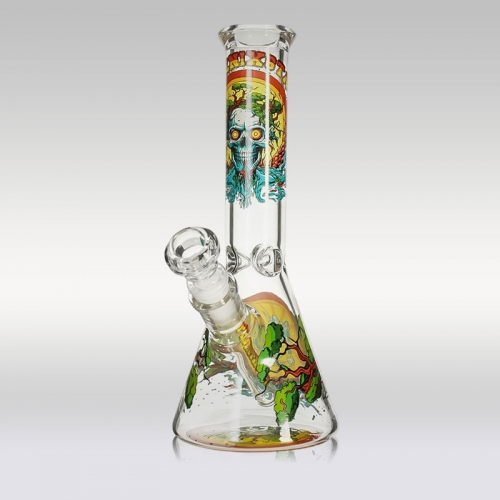 10" Decal Beaker Bong with Ice Catcher