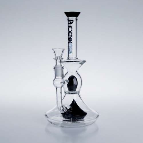 9.5" Dual Showerhead Perc Glass Beaker Bong